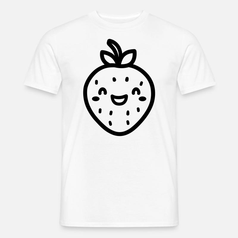 Erdbeere - Männer T-Shirt - Weiß