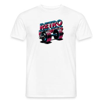 Retro-Fitness - Männer T-Shirt - Weiß - Vorne - AI Model Male 178 dark (178cm)