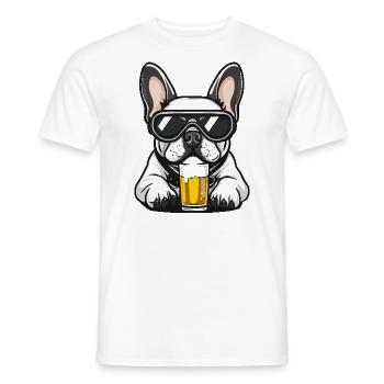 Französische Buldogge Hund Apres Ski Bier - Männer T-Shirt - Weiß - Vorne - AI Model Male 178 dark (178cm)