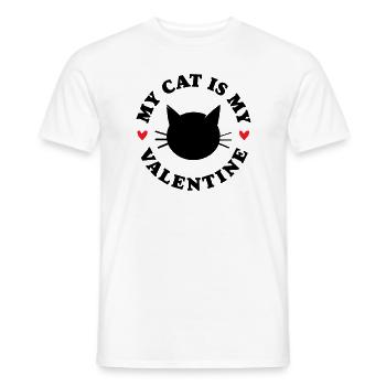 Mon chat est mon Valentin - T-shirt homme - blanc - Devant - AI Model Male 178 dark (178cm)
