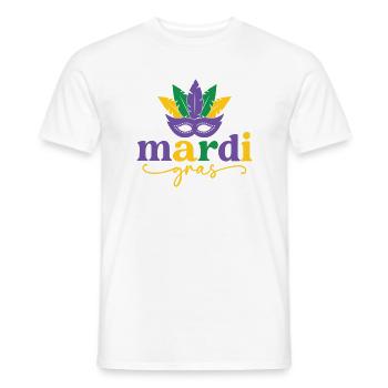 Mardi Gras Mask - Men's T-Shirt - white - Front - AI Model Male 178 dark (178cm)