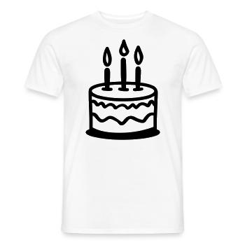 Gateau d'anniversaire - T-shirt homme - blanc - Devant - AI Model Male 178 dark (178cm)