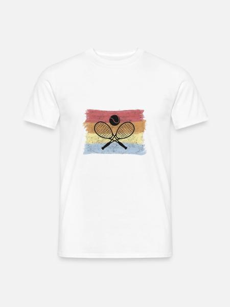 Tennis, vintage Tennis spielen Tennis spieler - Männer T-Shirt - Weiß