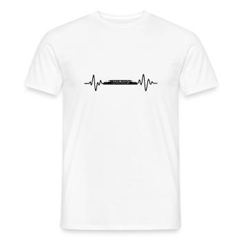 locomotive heartbeat express train railway - Men's T-Shirt - white - Front - AI Model Male 178 dark (178cm)