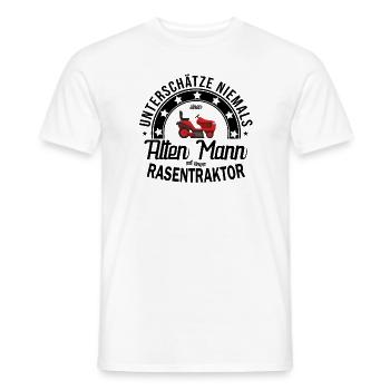 The Lawn Mower Tractor Mowing - Men's T-Shirt - white - Front - AI Model Male 178 dark (178cm)