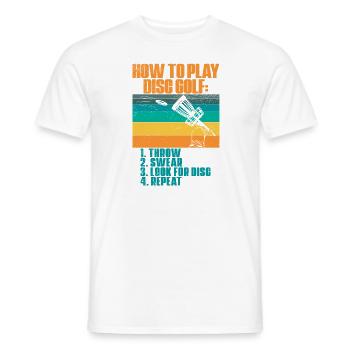 Comment jouer au Disc Golf Frisbee Golf Frolf - T-shirt homme - blanc - Devant - AI Model Male 178 dark (178cm)