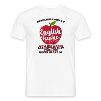 Lustig Englischlehrer Lehrerin Englisch Vokabeln - Männer T-Shirt - Weiß - Vorne - AI Model Male 178 dark (178cm)
