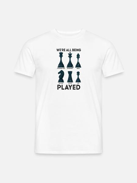Schach Verschwörung Verschwörungstheoretiker - Männer T-Shirt - Weiß