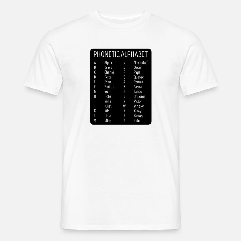 Flugzeug Pilot Fluglotse Phonetisches Alphabet - Männer T-Shirt - Weiß