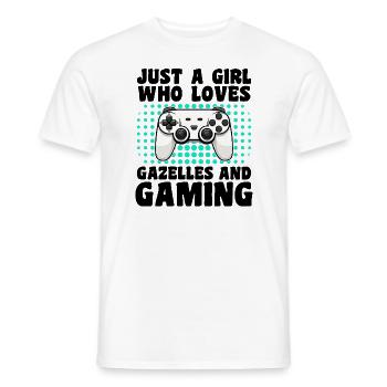Gamer and Gazelles: Video Games and Agile Adventure - Men's T-Shirt - white - Front - AI Model Male 178 dark (178cm)