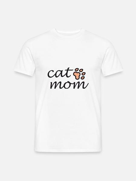 cat mom - Männer T-Shirt - Weiß