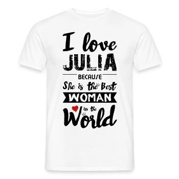 L'amour meilleure femme - J'aime Julia - T-shirt homme - blanc - Devant - AI Model Male 178 dark (178cm)