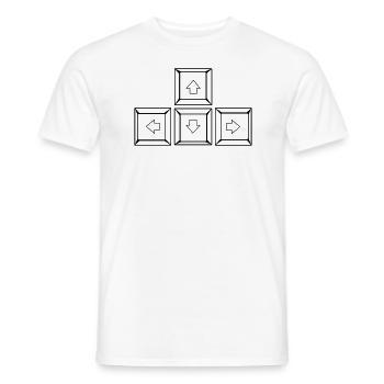 Up Down Left Right Keyboard Buttons (Keys) - Men's T-Shirt - white - Front - AI Model Male 178 dark (178cm)