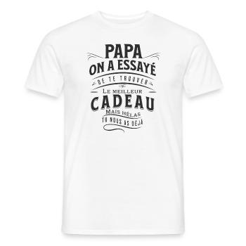 Meilleur cadeau pour Papa - Fête des pères - T-shirt homme - blanc - Devant - AI Model Male 178 dark (178cm)
