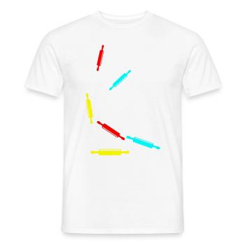 Rouleau à pâtisserie de cuisine - T-shirt homme - blanc - Devant - AI Model Male 178 dark (178cm)