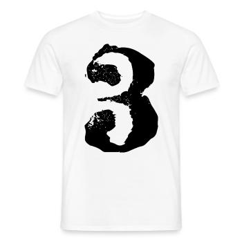 Maillot numéro 3 - T-shirt homme - blanc - Devant - AI Model Male 178 dark (178cm)