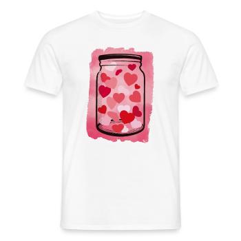 Cœurs dans un bocal - T-shirt homme - blanc - Devant - AI Model Male 178 dark (178cm)