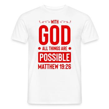 God All Is Possible Bible - Men's T-Shirt - white - Front - AI Model Male 178 dark (178cm)