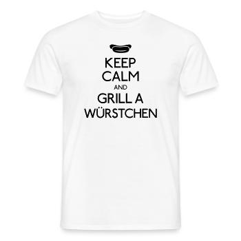 Keep Calm Bratwurst - Männer T-Shirt - Weiß - Vorne - AI Model Male 178 dark (178cm)