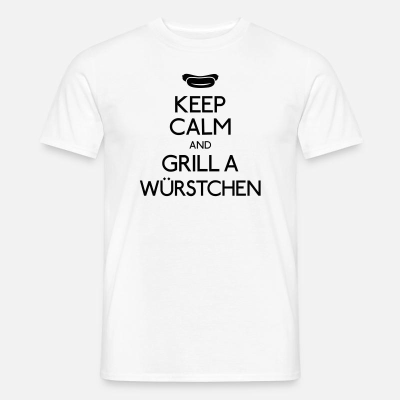 Keep Calm Bratwurst - Männer T-Shirt - Weiß