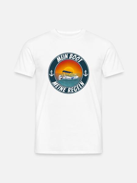 Mein Boot meine Regeln Schlauchboot - Männer T-Shirt - Weiß
