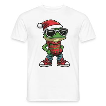 Grenouille Noël BD Cool - T-shirt homme - blanc - Devant - AI Model Male 178 dark (178cm)