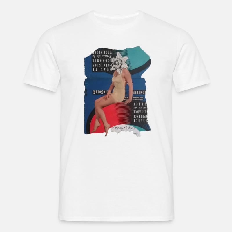diffusion d’image heureuse - T-shirt Homme - blanc