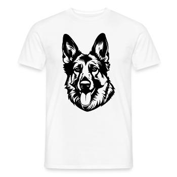 German Shepherd Dog Head - Men's T-Shirt - white - Front - AI Model Male 178 dark (178cm)