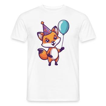 Bande dessinée d’anniversaire Fox - T-shirt homme - blanc - Devant - AI Model Male 178 dark (178cm)