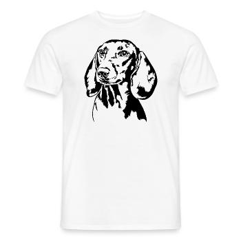 Teckel teckel Chien Portrait Chiens - T-shirt homme - blanc - Devant - AI Model Male 178 dark (178cm)