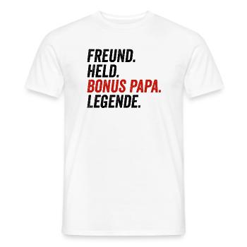 Bonus Papa bester Vater lustig - Männer T-Shirt - Weiß - Vorne - AI Model Male 178 dark (178cm)
