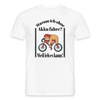 Faultier auf einem Fahrrad - Männer T-Shirt - Weiß - Vorne - AI Model Male 178 dark (178cm)