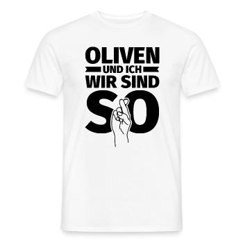 Oliven und ich wir sind so - Männer T-Shirt - Weiß - Vorne - AI Model Male 178 dark (178cm)