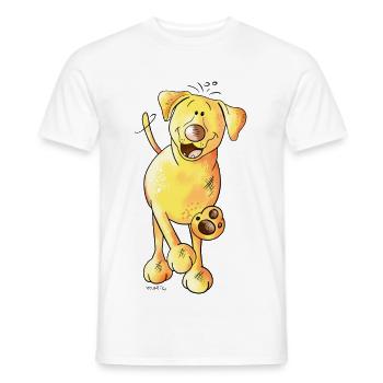Funny Labrador - T-shirt homme - blanc - Devant - AI Model Male 178 dark (178cm)