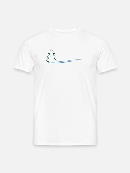 Tannenbaum in Schneelandschaft - Männer T-Shirt - Weiß