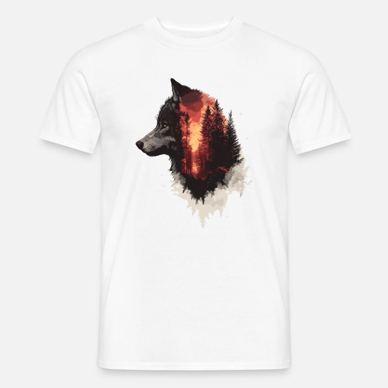 The Wolf - Männer T-Shirt - Weiß