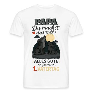 PAPA Du machst das toll - 1.Vatertag - Männer T-Shirt - Weiß - Vorne - AI Model Male 178 dark (178cm)