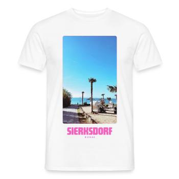 SIERKSDORF _ Strand - Männer T-Shirt - Weiß - Vorne - AI Model Male 178 dark (178cm)