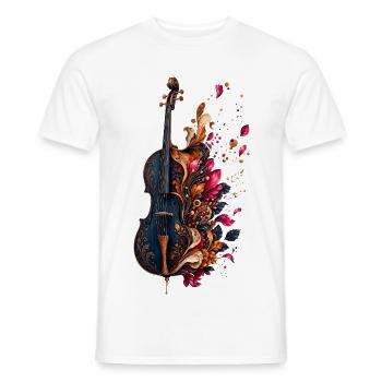 Barocke Blumengeige - Männer T-Shirt - Weiß - Vorne - AI Model Male 178 dark (178cm)