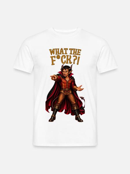 What the F*ck?! – Devil Humor - Männer T-Shirt - Weiß