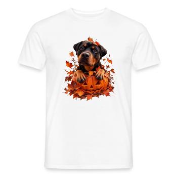 Rottweiler aus dem Kürbis - Männer T-Shirt - Weiß - Vorne - AI Model Male 178 dark (178cm)