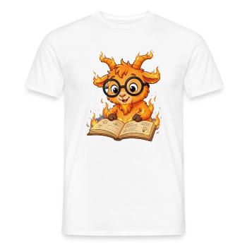 Leseratte Feuer Ziege Shirt 2027  - Männer T-Shirt - Weiß - Vorne - AI Model Male 178 dark (178cm)