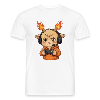 Gamer Fire Goat Shirt Feuer Ziege - Männer T-Shirt - Weiß - Vorne - AI Model Male 178 dark (178cm)