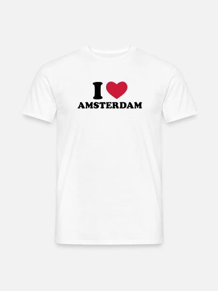 I love Amsterdam - Männer T-Shirt - Weiß