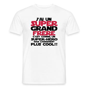 j'ai un super grand frère - T-shirt homme - blanc - Devant - AI Model Male 178 dark (178cm)