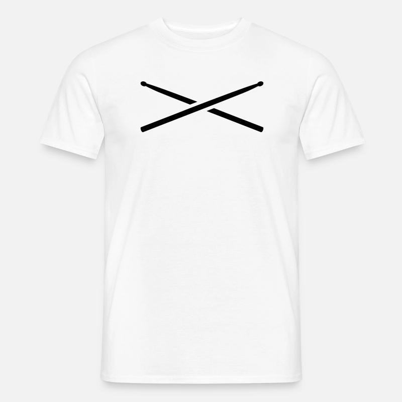 Schlagzeug - Männer T-Shirt - Weiß