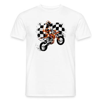 Supermoto Racing - Supermotard - T-shirt homme - blanc - Devant - AI Model Male 178 dark (178cm)