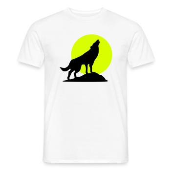 Wolf und Vollmond - Männer T-Shirt - Weiß - Vorne - AI Model Male 178 dark (178cm)