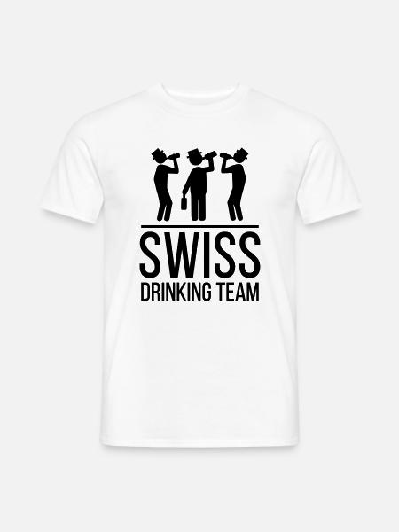 Swiss Drinking Team - Männer T-Shirt - Weiß