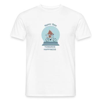 GLÜCKLICHE FAHRT ZUM GLÜCK - DER WEG ZUM GLÜCK - Männer T-Shirt - Weiß - Vorne - AI Model Male 178 dark (178cm)